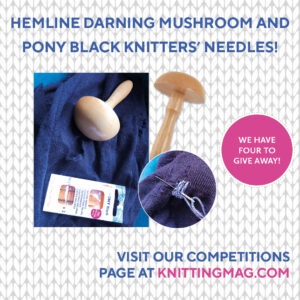 Win a Hemline darning mushroom and Pony Black knitters’ needles